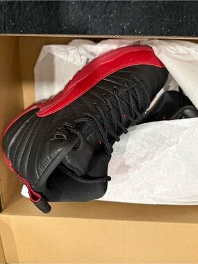 Jordan Kids Black and Red High-Top Sneakers